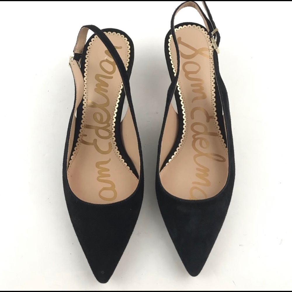 Sam Edelman 7 Ludlow Kitten Heel Suede Black